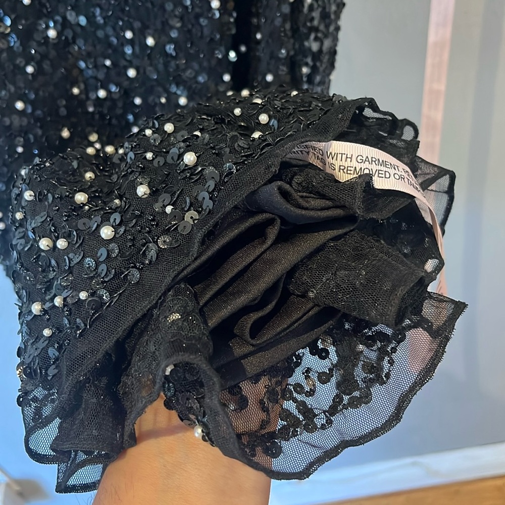 Mac Duggal Black Sequin Maxi Dress - Picture 6 of 14